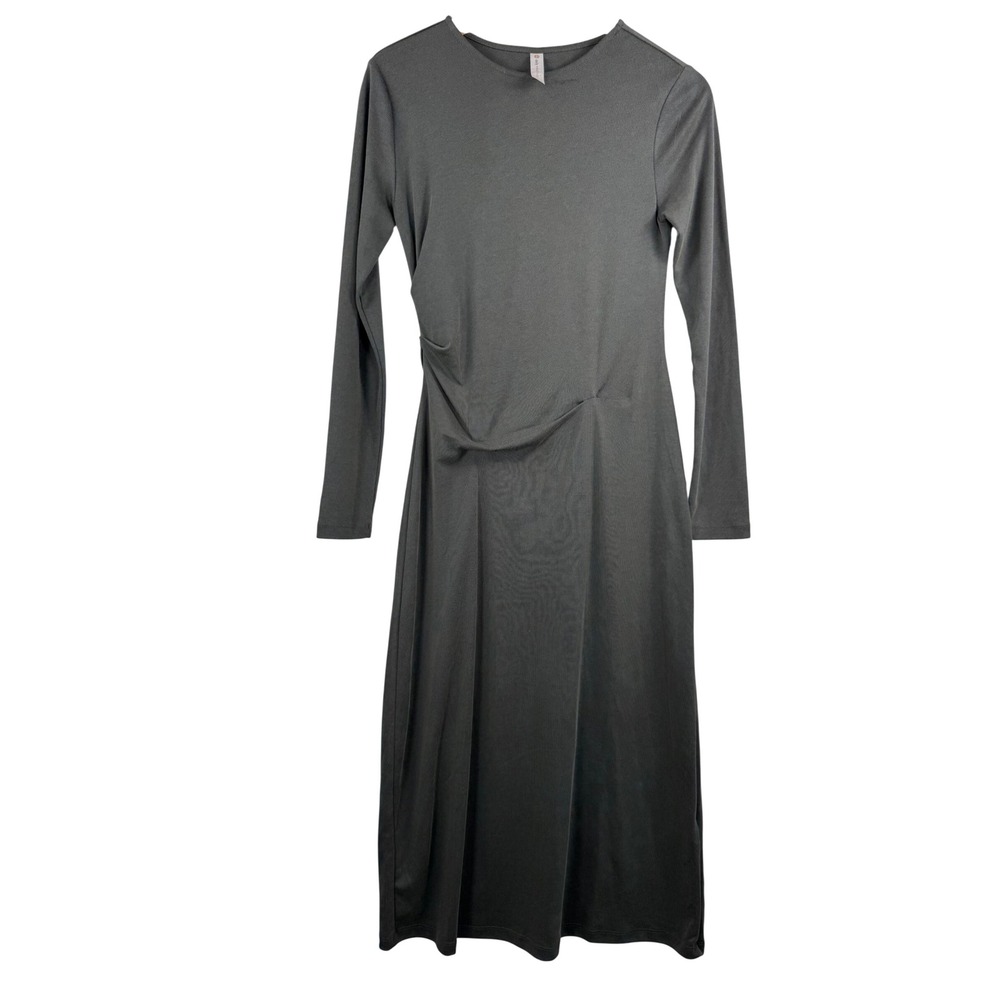 DAILY PRACTICE BY ANTHROPOLOGIE elbow side ruched maxi dress beach boho sz S‎